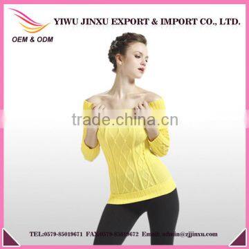 Woman Custom Jacquard Off-shoulder Blouse