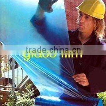 Self-adhesive protective film for window glass blue color