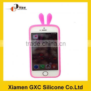 glow in the dark rabbit ear silicone phone case mobile phone frame