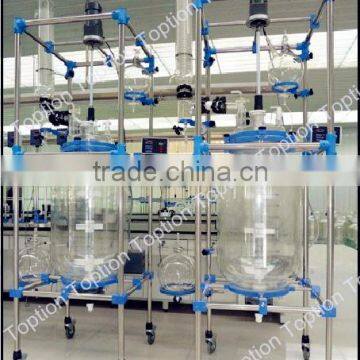 Three Layers Glass Reactor 2L / glass bottle frosting machine for sale