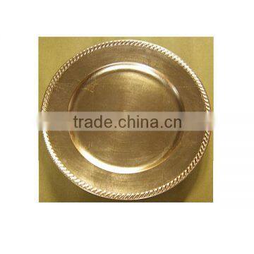 Decorative plastic gold wedding plates