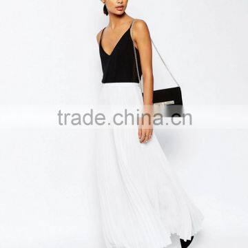 Fashion Custom Designs Summer White Pleated Long Maxi Skirt For Women China Manufacture photo-3