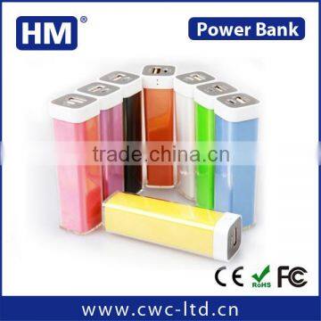 Wholesale portable charger power bank for mobile phone 2200/2600MAH lipstick power bank