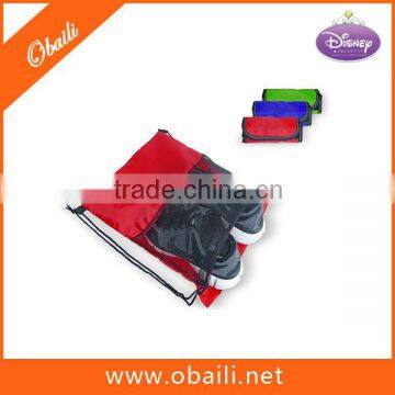 210T foldable drawstring bag,drawstring bag with mesh,new design drawstring bag