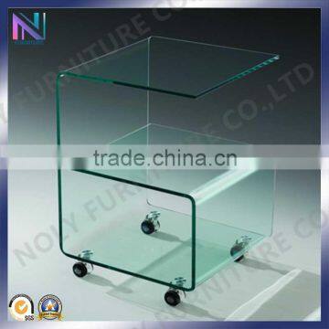 Modern design CT-135 hot clear stylish glass Coffee/tea table swivel coffee table