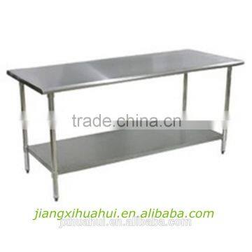 restaurant stainless steel work bench with under shelf