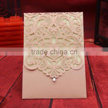 Free Samples Ideal Products Colorful Laser Cut Greeting Cards Wedding Cards With Jewel photo-3