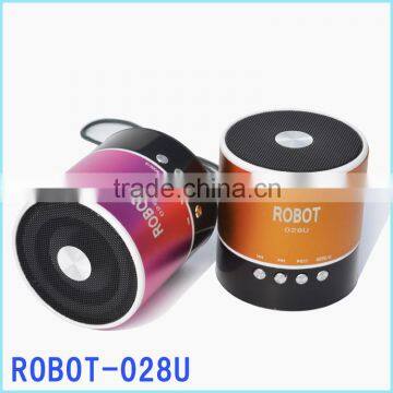 Robot-028u Portable vibration seaker,Aluminum alloy speaker support TF card, FM radio,Powerful Sound,card speaker