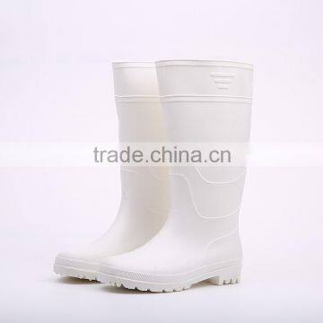 2016 Pure design waterproof white pvc rain boots, cheap plastic pvc rain boots