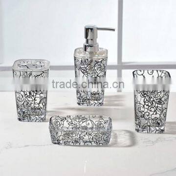 color painting 4pcs bathroom accessories set