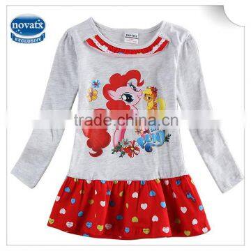 (H6389D) 2-6y children clothes girls casual frocks my little pony winter dresses polka dot new arrive nova kids wear baby dress