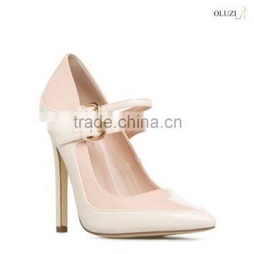 LUCELLA Latest New Model Strap with buckle Pointed Toe High Heel Women Dress Shoes