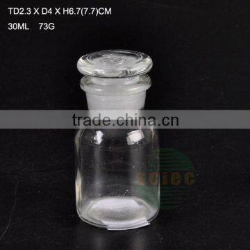 high quality glass reagent bottle with lid