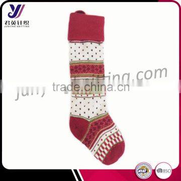 Fashion dot wool felt knitted Christmas gift stocking factory wholesale sales ( accept the design draft)