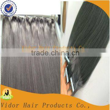 Fashion Color Ash Blonde Hair Weaves Gray Hair Weft Remy Gray Hair