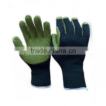 New Green Rubber Coated Cut Resistant Safety Working Gloves for Construction