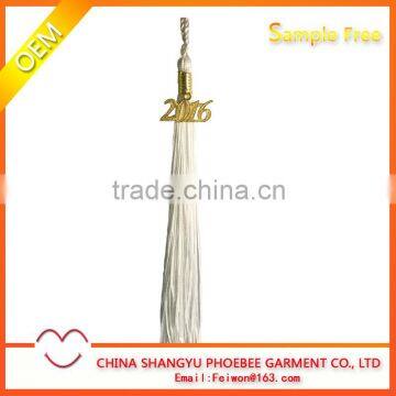 Hot Sell Graduation Cap White Tassel With Gold 2016 Charms