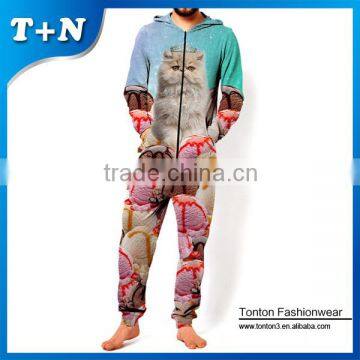 custom printing one piece jumpsuit for men