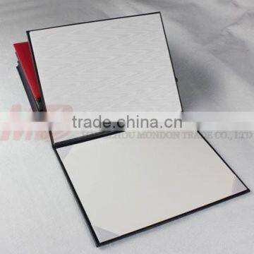 Black Leatherette Graduation Certificate Folder Four Satin Corners photo-2