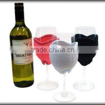 insulated neoprene red wine glass can cooler