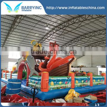 2016 kids entertainment equipment octopus pirate ship bouncy castle park