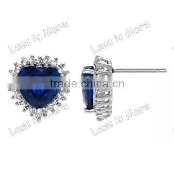 Jewelry set Comparable to Titanic: Heart of the Ocean Blue CZ Stud Earrings