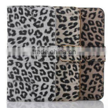 Leopard book style leather case for iphone6