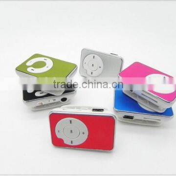 Wholesale metal free logo card reader mini clip mp3 player 128mb