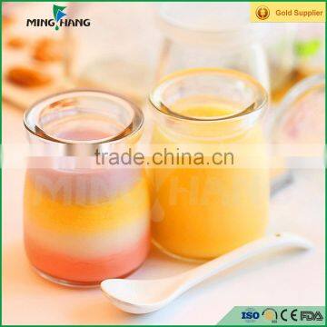 100ml recycled borosilicate glass jar for milk wholesale pudding glass bottle