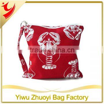 Zippered Nylon Bag With Print Re-Usable Bag For Travel Accessories