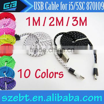 High quality Nylon Skin USB charger transmission USB Cable for smartphone tablet pc