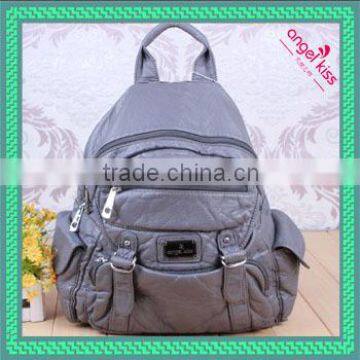 2014 Angel kiss washed pu backpack girl soft backpack china suppliers backpacks in stock