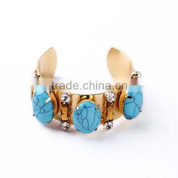 2015 Latest design hot popular punk turquoise cuff bangle