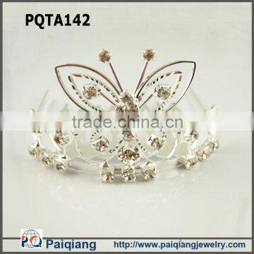 Silver rhinestone butterfly king crown decorations