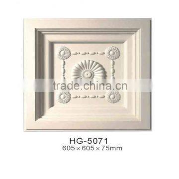 HG5071polyurethane pu carved square ceiling medallions moulding for decorative material