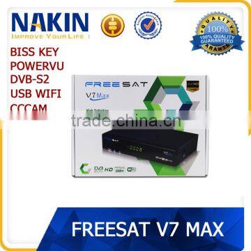 Freesat V7 max dvb-s2 digital satellite receiver biss key powervu support