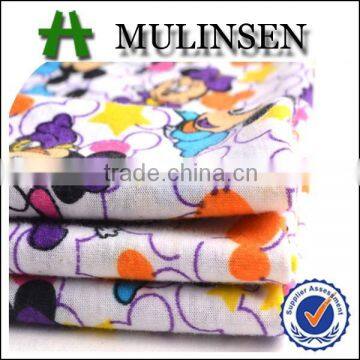 Mulinsen textile most popular design in 2015 soft poly fabric, polyester fabric safe for babies