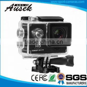 Factory 1080P 30fps Wifi action cam reviews for Extreme sports camera with remote control