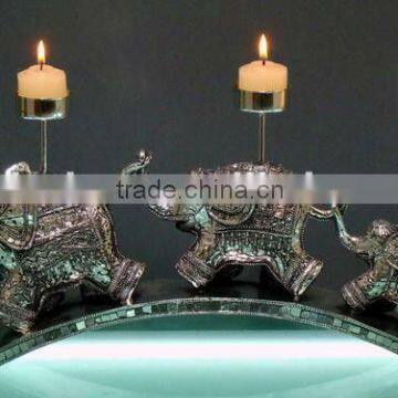 Antique elephant candle holder resin craft