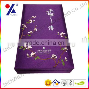 Color cloth covered gift box ,with logo embroidery ,high quality ,nice design ,customized size