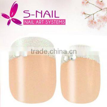 hot selling acrylic french rhinestone nail tips false nail art