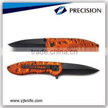 Water droplets Camo Handle Folding Utility Side Lock Knife