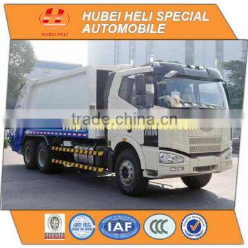 FAW 6x4 20 m3 heavy duty rear loading garbage truck FAW diesel engine 280hp