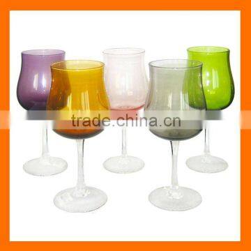 Hand blown colored wine glass,drinking glass