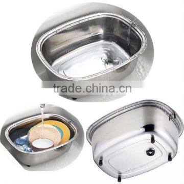 Japanese kitchenware convenient tools dishwasher washing stainless tub bucket drink cooler made in Japan