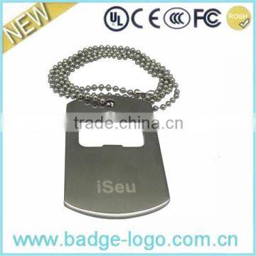 stainless steel customized elegant metal dog tags opener