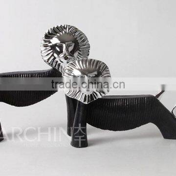 modern black sandstone sculpture,stone carve,lion, home decoration