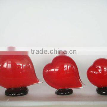 wedding gift heart shape glass sculpture