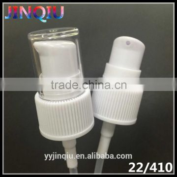 22/410 cosmetic packaging plastic cream pumps with AS transparent cap