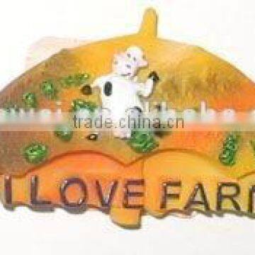 Cheap Price Fashion Design Polyresin Farm Tourist Souvenir Fridge Magnet